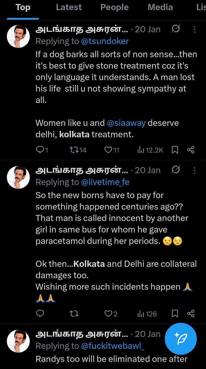 who_JSS's tweet photo. Filed a cyber complaint with NCRP for the extremely hateful &amp; violent comments and mockery of Kolkata gang rape victim

@x @XCorpIndia
Shame on you for enabling such handles and proving a platform for them to harass women despite multiple reporting
@tnpoliceoffl @tncybercrimeoff https://t.co/lEqpej7hTE