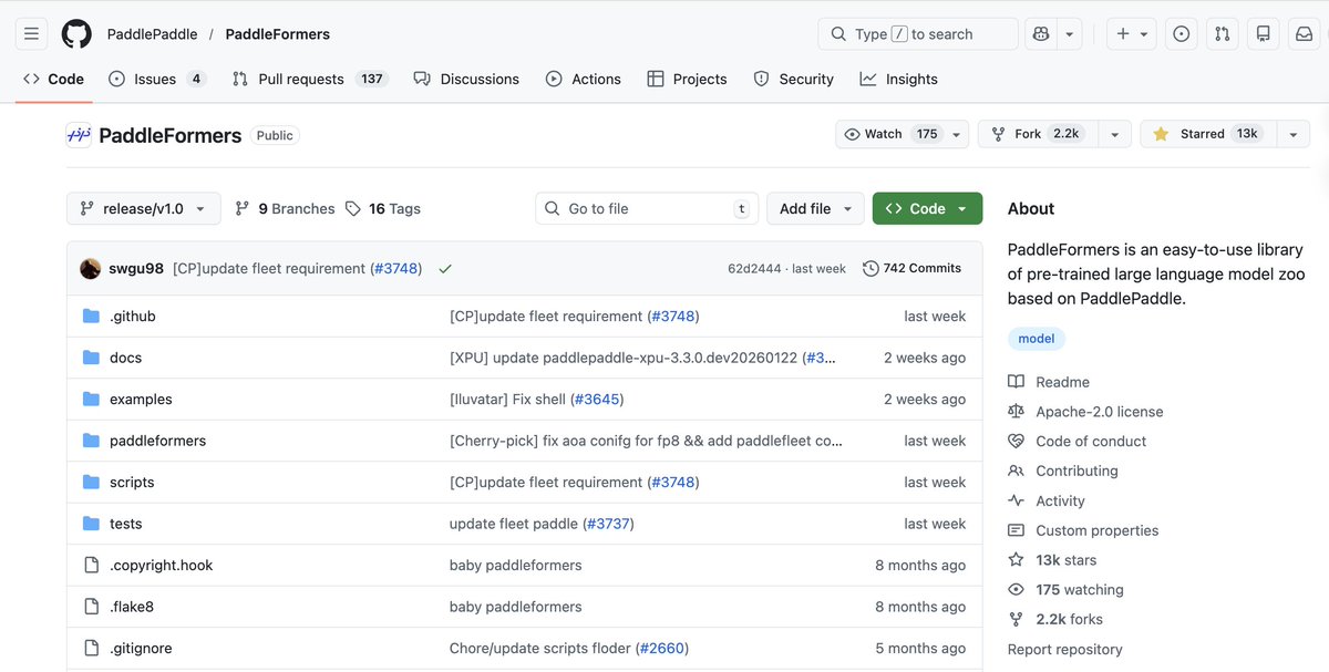 PaddlePaddle tweet media