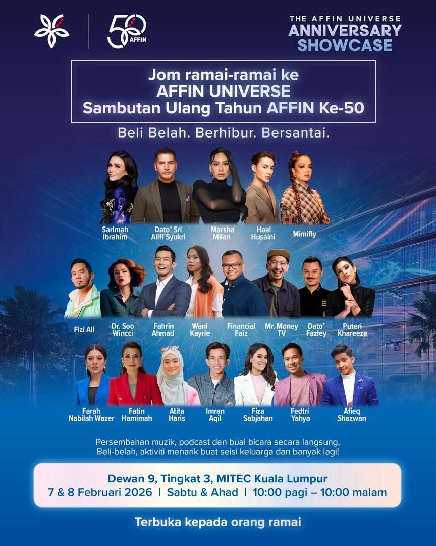 Macam menarik juga Anniversary Showcase <a href="/AffinMy/">AffinMy</a> ni. Ramai juga artis undangan. Jom jumpa sana nanti. Boleh layan concert free 😍 Sebab masuk pun percuma. 

#AFFIN #AFFINUNIVERSE #MITECKL #KLEvents
