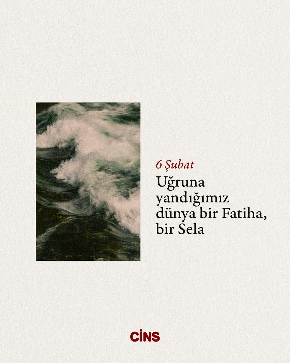 Günlük Cins hatırlatmasıdır:

Uğruna yandığımız dünya bir Fatiha, bir Sela.
