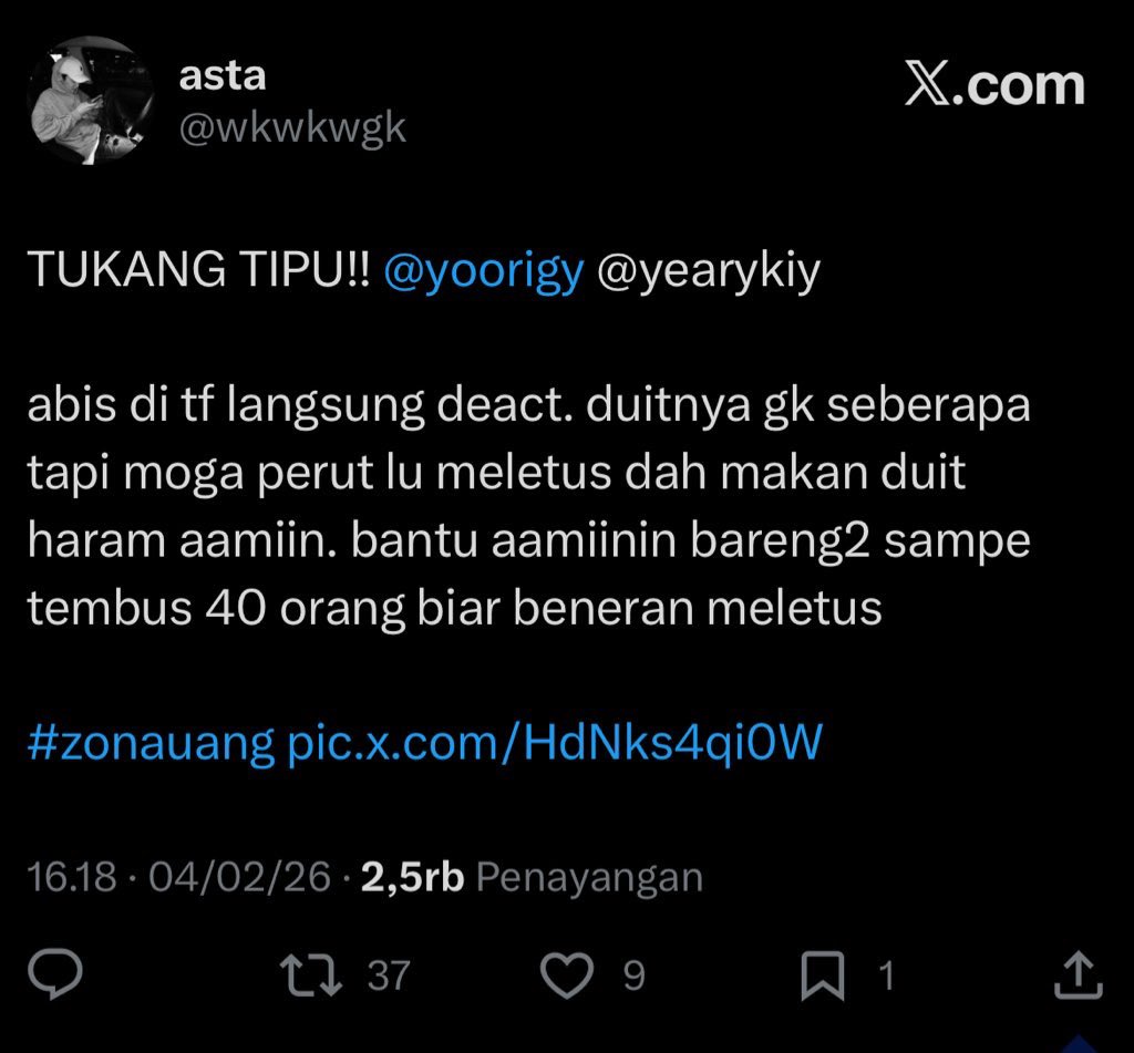 wkwkwzk's tweet image. hati hati tukang tipu lagi promo. dia ada acc kosongan buat ngeba juga @yoorigy @yiaryuan 

acc gua sekebon, mau lu block juga ttp gua uber pake acc gua yg laen ya anjeng. tobat kata gua mah

#zonauang