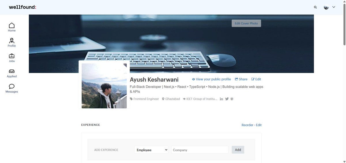 ayushml28's tweet photo. I’ve just updated my Wellfound profile and I’m actively applying for Full-Stack / Backend Developer internships.
Would really appreciate any review or feedback from experienced devs &amp; recruiters 🙏
🔗 https://t.co/G118Fuwohq

#FullStack #Backend #Internships #Wellfound https://t.co/ZOO0nMjPHy