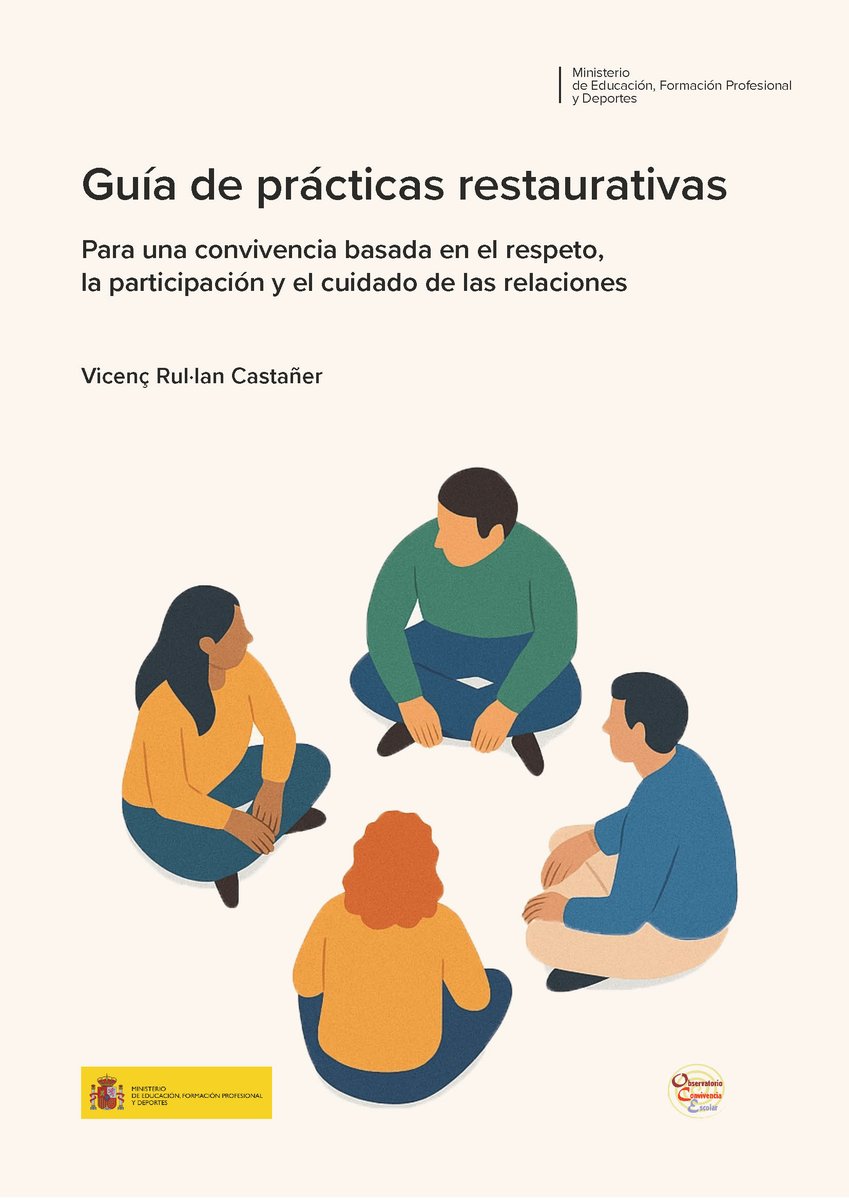 🚨¡Atención, docentes y centros! 

🆕Nueva publicación:  «Guía de Prácticas Restaurativas»

👉Descubre este manual que ofrece estrategias para fomentar diálogo, reparación y responsabilidad compartida en tu centro

🔗libreria.educacion.gob.es/libro/guia-de-…