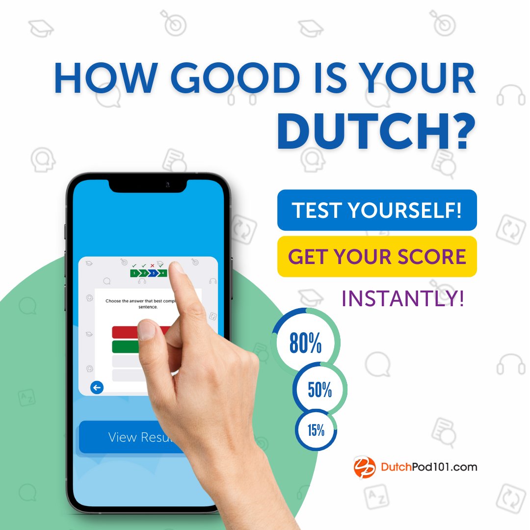 DutchPod101's tweet photo. Your Dutch journey starts with knowing your level. 📋 Take the quick test and learn smarter! Test it now: ⬇️
🔗 https://t.co/oSdVmriRAQ

#StudyDutch #DutchLanguage #LearnDutchFree https://t.co/XvEAhNRTmr