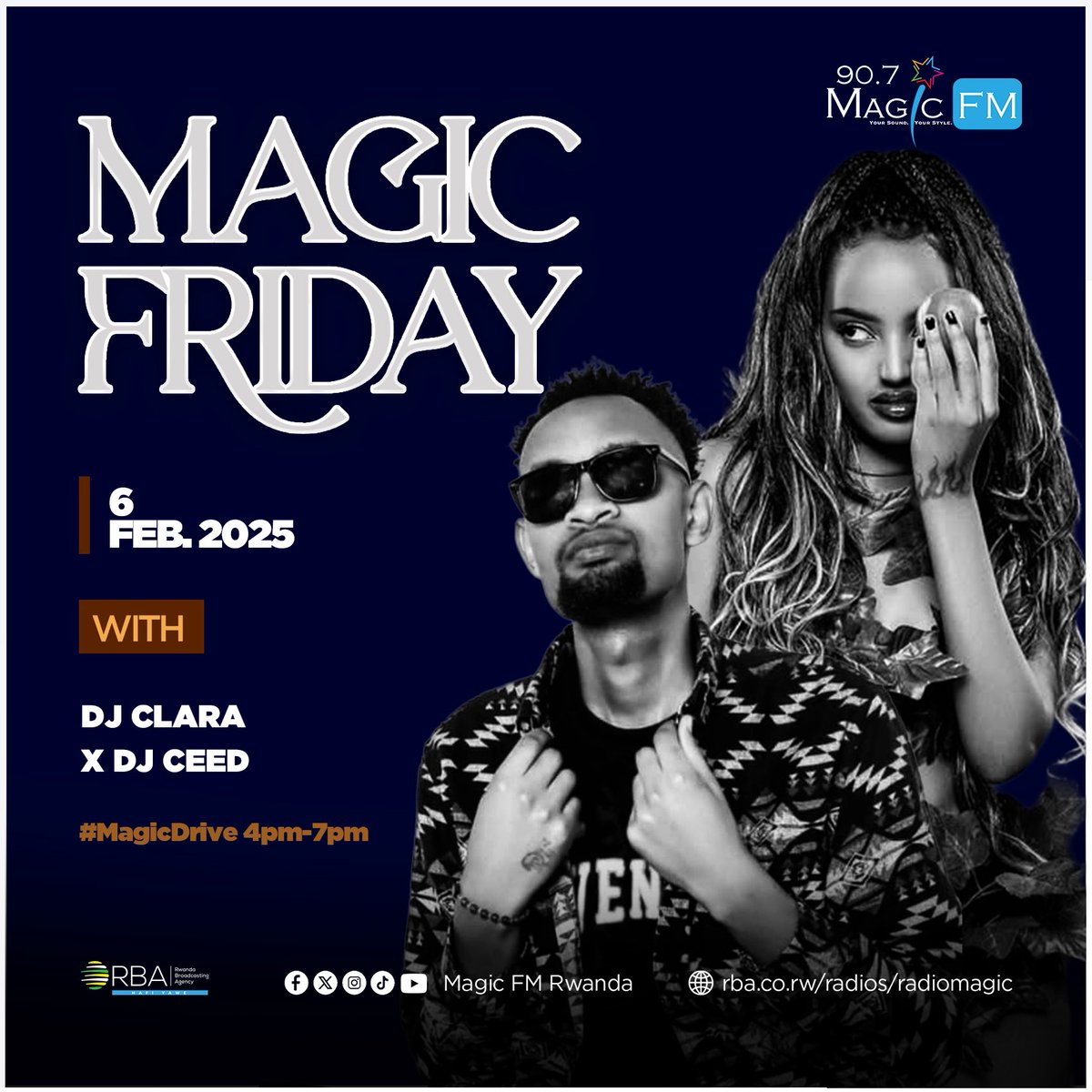 MagicFmRadio's tweet image. We’re kicking off the first #MagicFriday of the month with DJ Clara and DJ Ceed on the ones and twos! 🔥🔥

Don’t miss it …ONLY on #MagicDrive with #InesAndRobertMckenna💃
