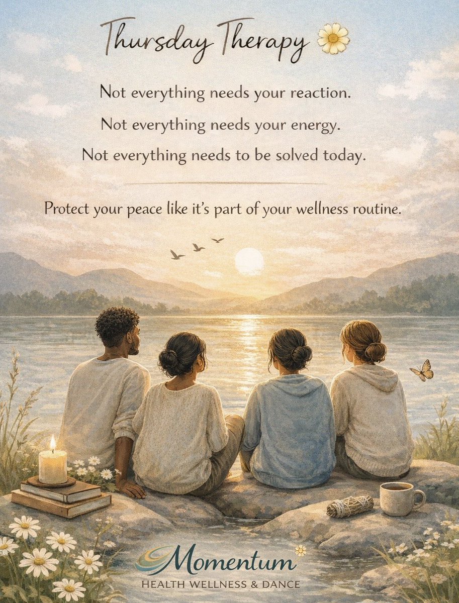 j_luv27's tweet photo. Not everything deserves your energy today.
Protect your peace like itโs part of your wellness routine. ๐ผโจ@MomentumDance11
#ThursdayTherapy #MomentumMindset #ProtectYourPeace https://t.co/I8gF74UMtr