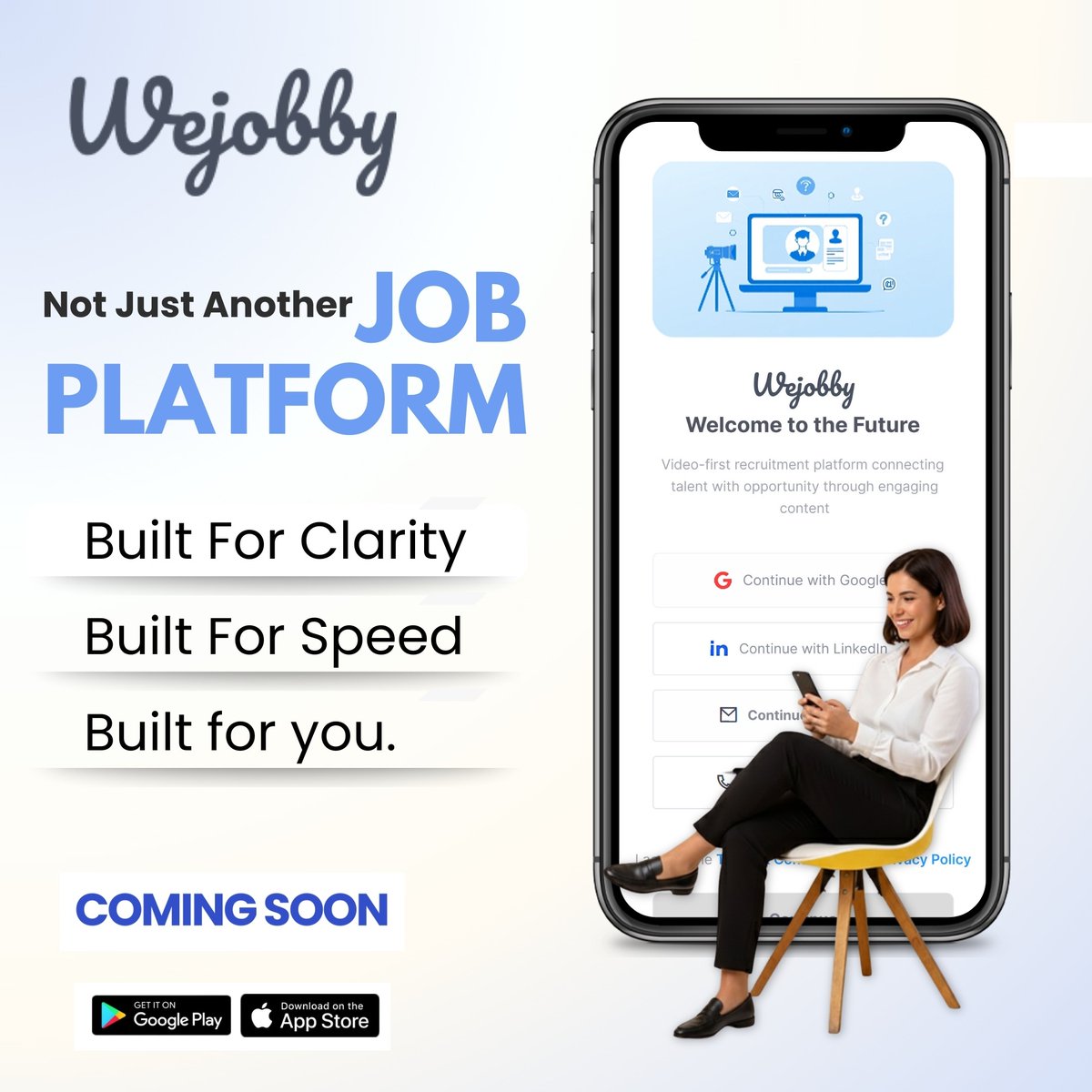 wejobby_com's tweet photo. Not just another job platform — this is where clarity meets speed. 🚀
Wejobby is redefining hiring with a video-first experience built to connect real talent with real opportunity.

#wejobby #FutureOfHiring #JobSearchSimplified #JobOpportunity  #FutureOfWork #ComingSoon https://t.co/ZXXKhaiKsp