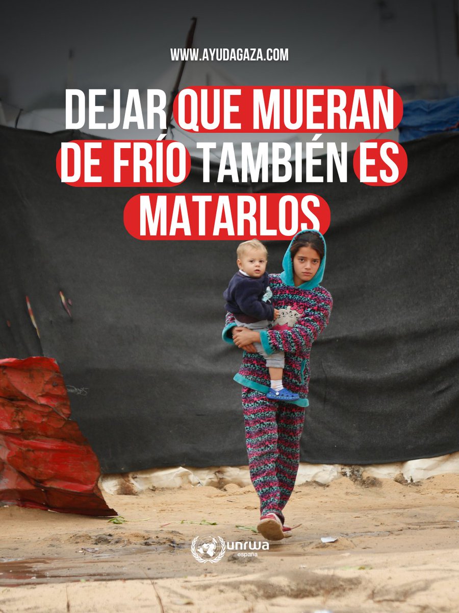 El invierno en #Gaza está siendo atroz. 
Tiendas de campaña destrozadas por el viento y zonas inaccesibles por inundaciones. Muchas personas se cubren con bolsas de plástico por las noches para soportar las heladas. Más de 2 millones de personas inocentes en riesgo. ¡Basta ya!