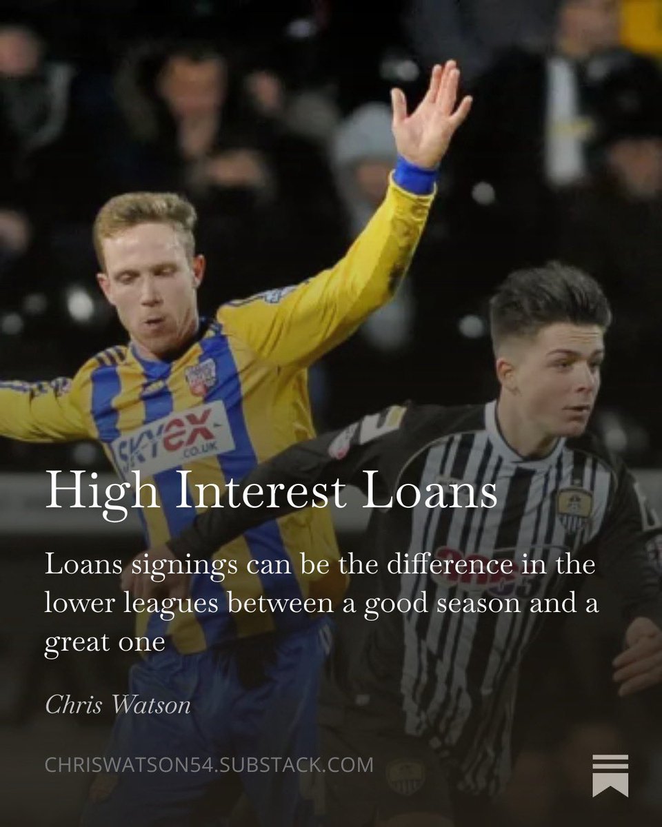 High Interest Loans

Loan signings can be the difference in the lower leagues between a good season and a great one

Link: open.substack.com/pub/chriswatso…