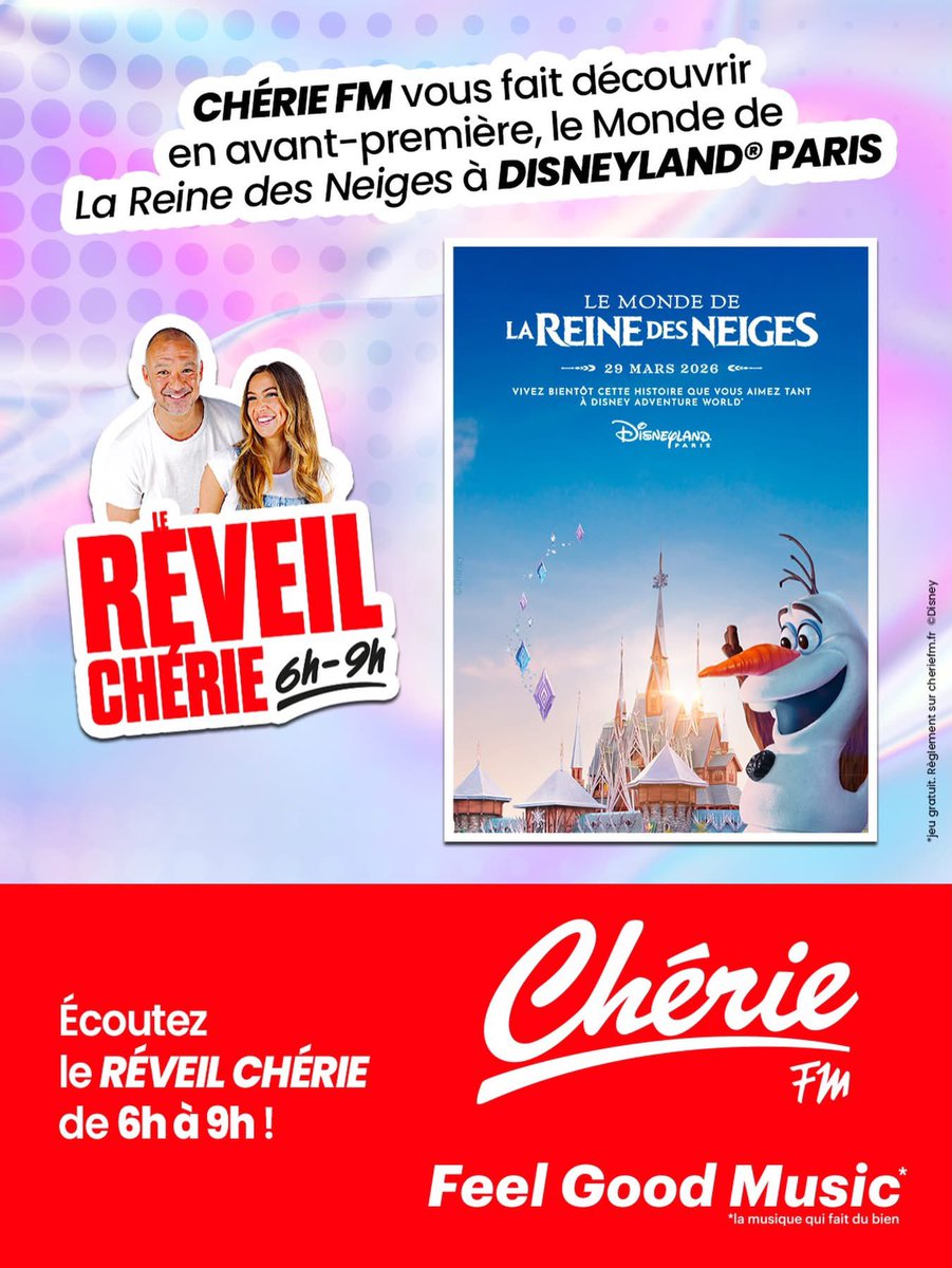 Exclu mondiale😍
Vous allez partir découvrir en avant-première, 9 jours avant son ouverture officielle, Le Monde de La Reine des Neiges à Disneyland® Paris ❄️

Vous assisterez au #reveilcherie avec une vue panoramique sur les montagnes d’Arendelle 🏔️
