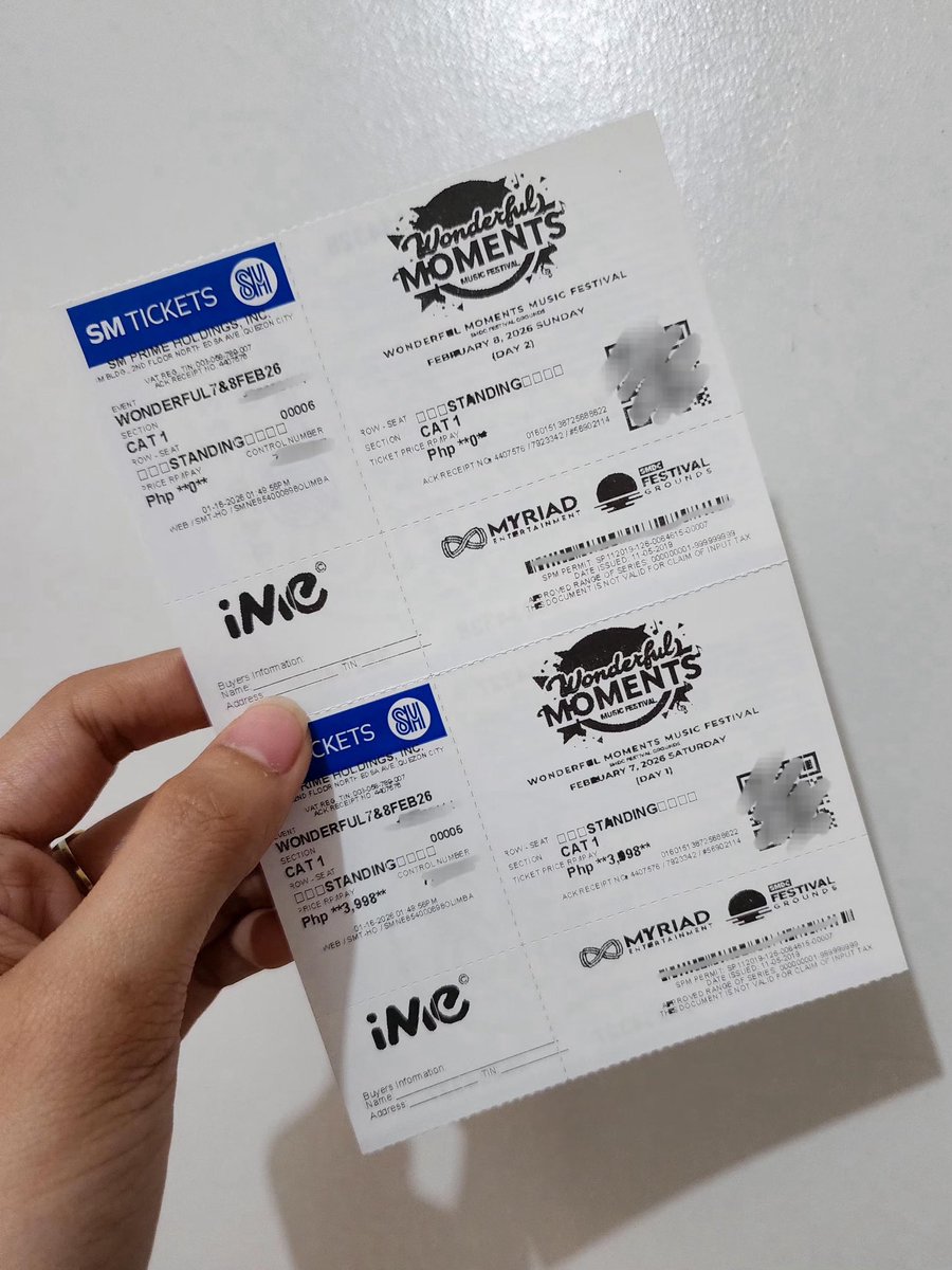 osnapitzjasr's tweet photo. wts - wonderful moments music festival 

2 tixs 

day 1 - feb 7
day 2 - feb 8

rfs - conflict of sched 

for interested pls dm me

#WonderfulMomentsMusicFestival https://t.co/7GeNMGuGoF