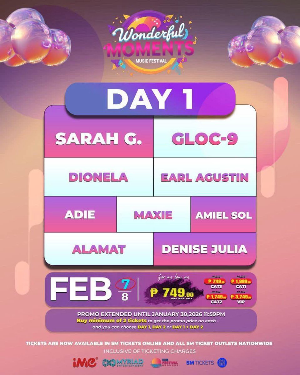 osnapitzjasr's tweet photo. wts - wonderful moments music festival 

2 tixs 

day 1 - feb 7
day 2 - feb 8

rfs - conflict of sched 

for interested pls dm me

#WonderfulMomentsMusicFestival https://t.co/7GeNMGuGoF