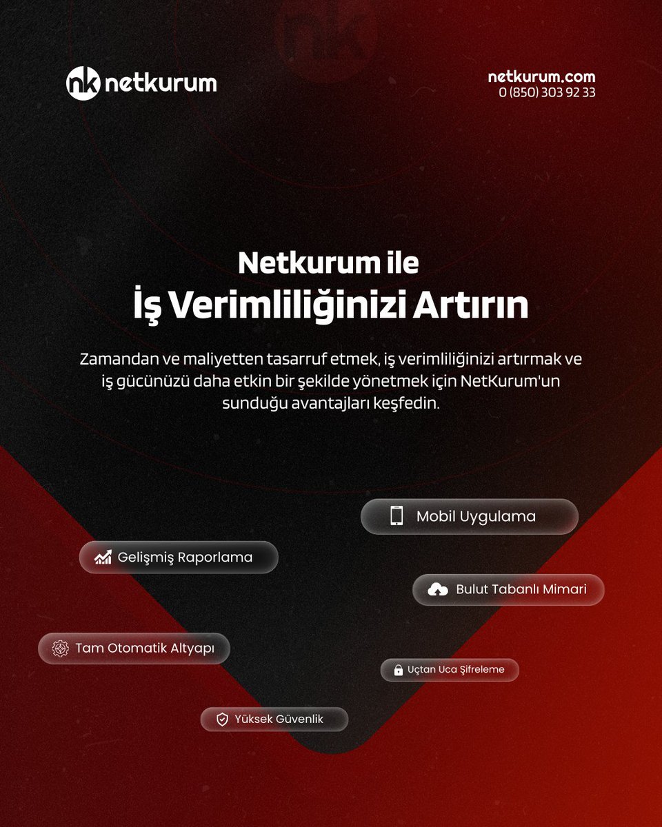 netkurum's tweet photo. Zamandan ve maliyetten tasarruf etmek ve iş verimliliğinizi artırmak yönetmek için Netkurum'un sunduğu avantajları keşfedin.

#Netkurum #PDKS #İK #İnsanKaynakları #BulutTabanlı #Raporlama #MobiUygulama #İşVerimliliği #DijitalDönüşüm #KurumsalÇözümler https://t.co/N8Pq33zL6H