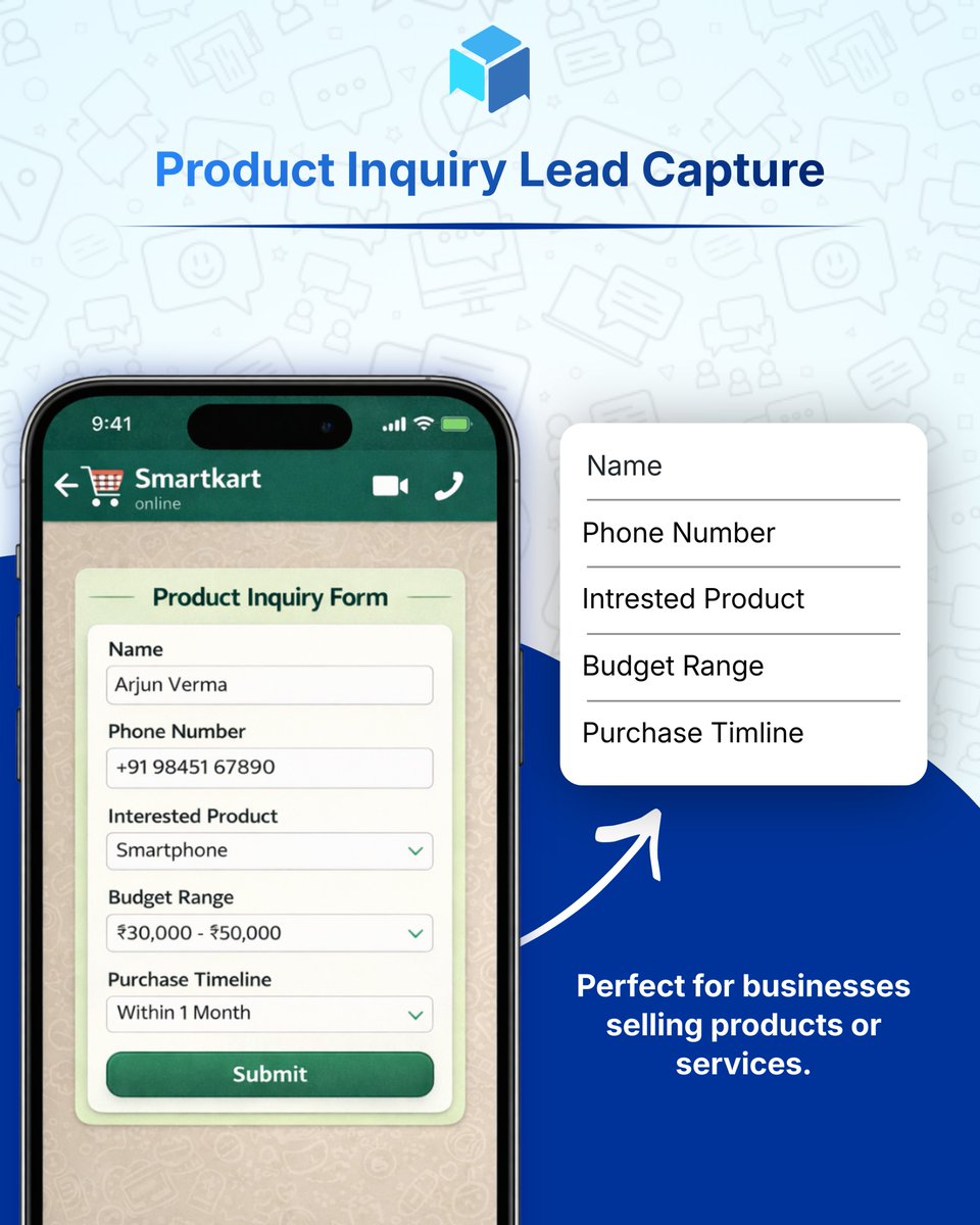 triochatio's tweet photo. Stop sending leads to long forms.
Capture them directly on WhatsApp.
Book demos. Qualify buyers. Convert faster.

#WhatsAppMarketing #LeadGeneration https://t.co/YYs0cGrGUa