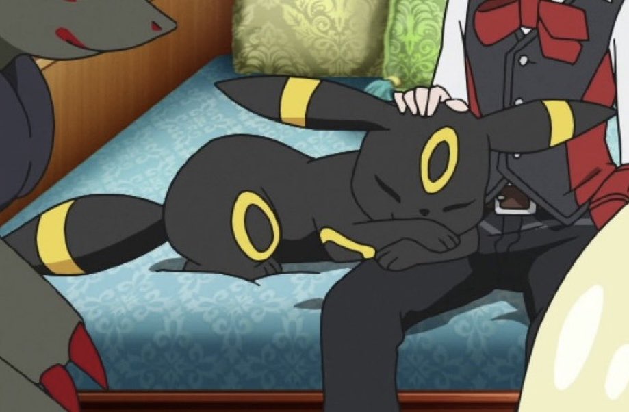 Umbreon getting pet like a good boy!