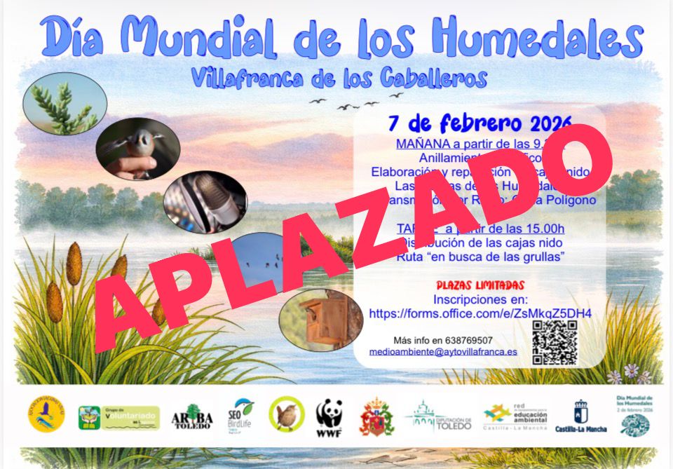 SOSLagunas's tweet photo. A causa de las lluvias previstas también para el fin de semana, nos hemos visto obligados a aplazar los actos planeados con motivo del #DíaMundialdelosHumedales. Os avisaremos cuando podamos recuperarlos. Sentimos las molestias #LagunasdeVillafranca #Leonardo #CLM https://t.co/YW9P8n4T68