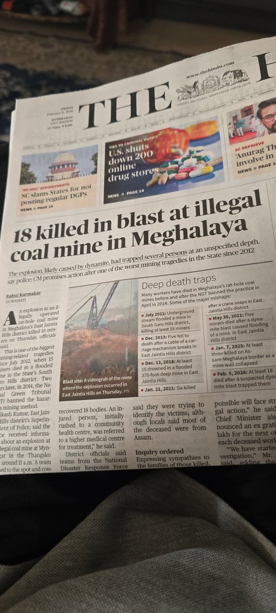 Kunal_Mechrules's tweet photo. 💥 Tragedy strikes: 18 miners killed in banned rat-hole mine blast 

Heartbreaking loss in Meghalaya's illegal coal mine explosion, lives cut short by dangerous, outlawed practices that still continue.

- 18 dead, 1 critically injured from dynamite blast
- Rescue ongoing, more feared trapped
- Victims mostly from Assam; banned since 2014 yet ignored

 #MiningTragedy #Meghalaya