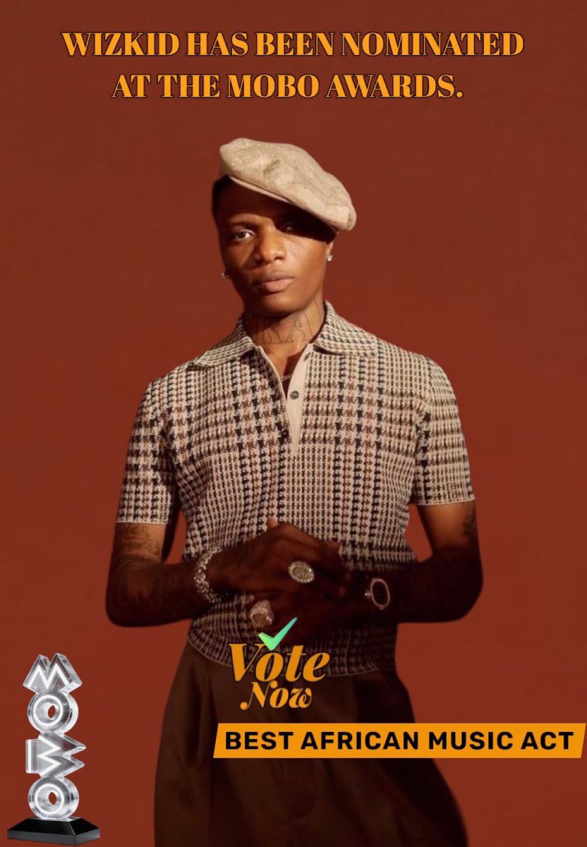 blackebony28's tweet photo. 🚨Vote Wizkid for Best African Music Act 2026 at the MOBO Awards 

🗳️ 👉 https://t.co/KQ31NarhUT https://t.co/mL9t0Cm7Y8