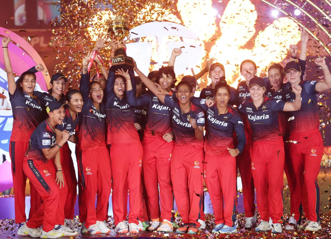 RCB women's team wins second IPL trophy 
<a href="/RCBTweets/">Royal Challengers Bengaluru</a>