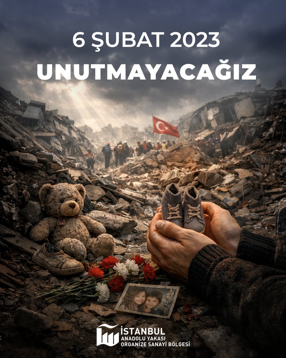 6 Şubat 2023…
Kahramanmaraş merkezli depremlerde kaybettiğimiz on binlerce canımızı rahmetle anıyor, geride kalan ailelerimizin acısını yüreğimizde hissediyoruz.

Unutmadık, unutmayacağız.
#6Şubat2023
#KahramanmaraşDepremi
#DepremŞehitleri
#Unutmayacağız
#Dayanışma
#İAYOSB
