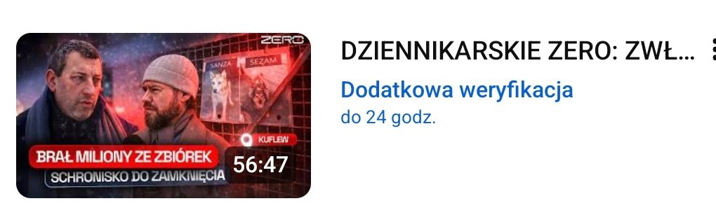 Nie wszystko od nas zależy. Ale ok, wrzuciliśmy to przed końcem dodatkowej weryfikacji (drastyczne treści, rzadki komunikat na YT). To oznacza, że materiał może mieć bardzo obcięte zasięgi. Jeśli go popchniecie lajkiem i komentarzem na YT, a tutaj podacie dalej, będę wdzięczny.