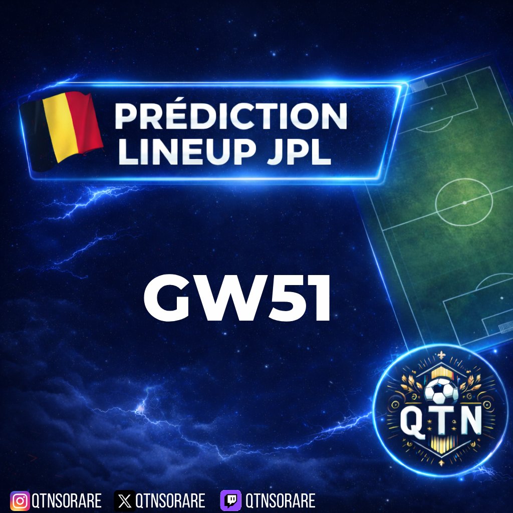 🔮 Voici mes prédictions lineup #JPL 🇧🇪 GW51

👇 Découvrez le thread des 16 compositions probables pour ce week-end 

💙 &amp; 🔃 très apprécié pour soutenir mon travail 🤝