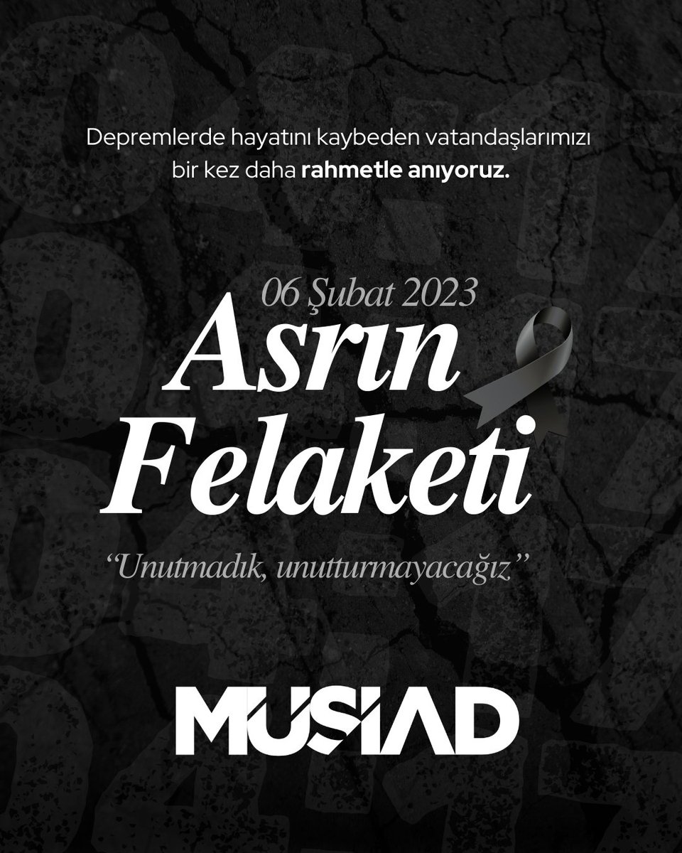 Kahramanmaraş merkezli 6 Şubat depremlerinin yıl dönümünde hayatını kaybeden tüm vatandaşlarımızı rahmet ve dualarla anıyoruz. Ruhları şad, mekanları cennet olsun.