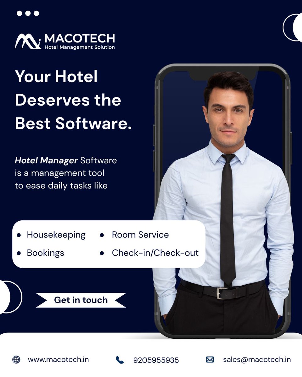MacoTechLtd's tweet photo. our hotel deserves more than manual work—it deserves smart management. 🏨✨
Get in touch today!
🌐 https://t.co/guWYbFODpF
📱 +91 92059 55935
📧 sales@macotech.in

#HotelManagementSoftware #HotelSoftware #HospitalityTechnology #HotelAutomation #SmartHotel https://t.co/8pDZxpw56D