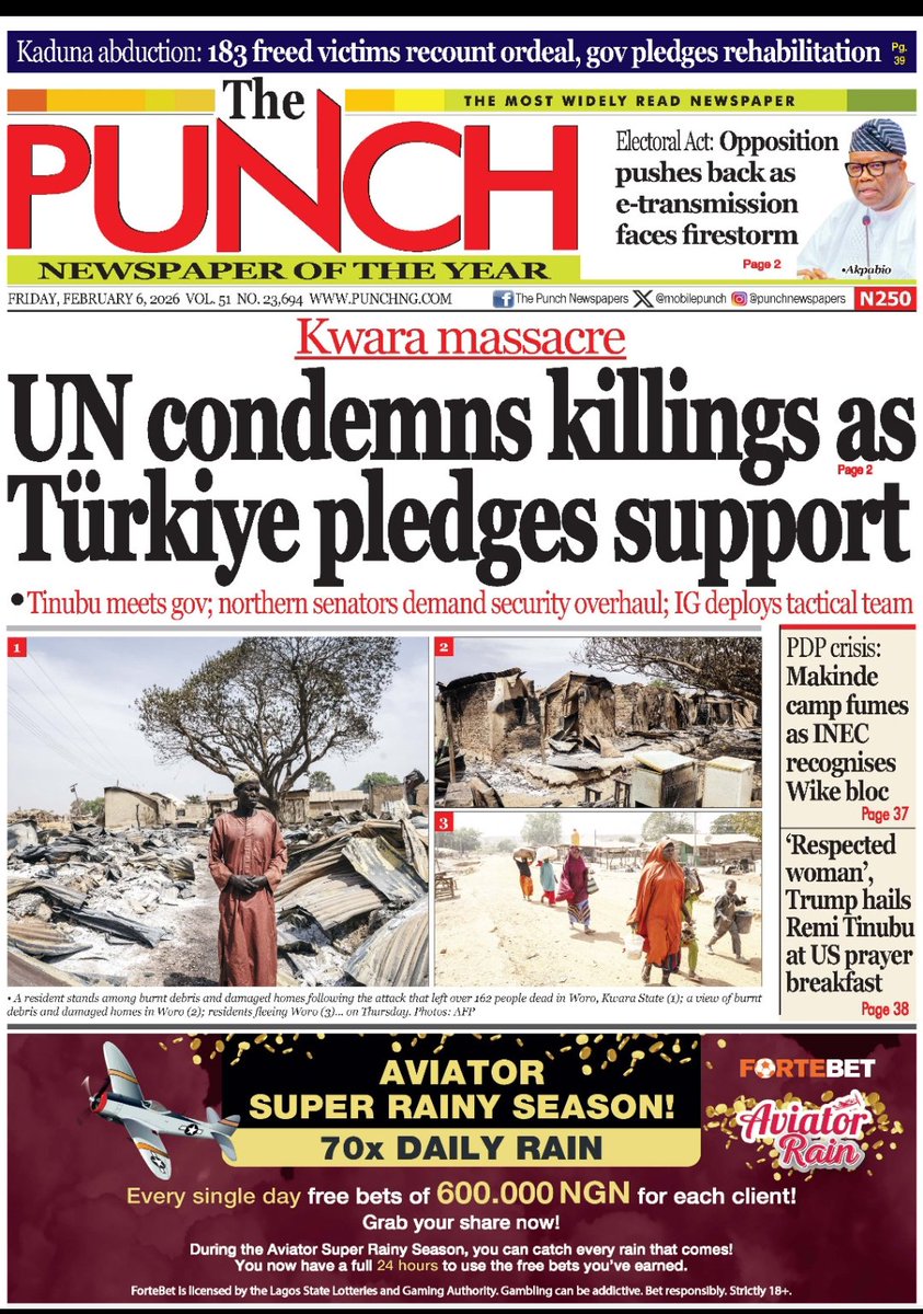 tolaogunnubi's tweet photo. #PackAm #Newspaper #Abuja #Nigeria #Headlines #TheFallOff #TasteEna Dembe Stanley Nwabali Tiwa Savage Ademola Lookman RCCG Mandatory Tems Burna GOAT Amen #BreakingNews Senate IREV Cab Zero Akpabio Yhemolee Kwara State First Lady of Nigeria Clintons INEC President Tinubu Kamala https://t.co/Z90ZKYTpKW