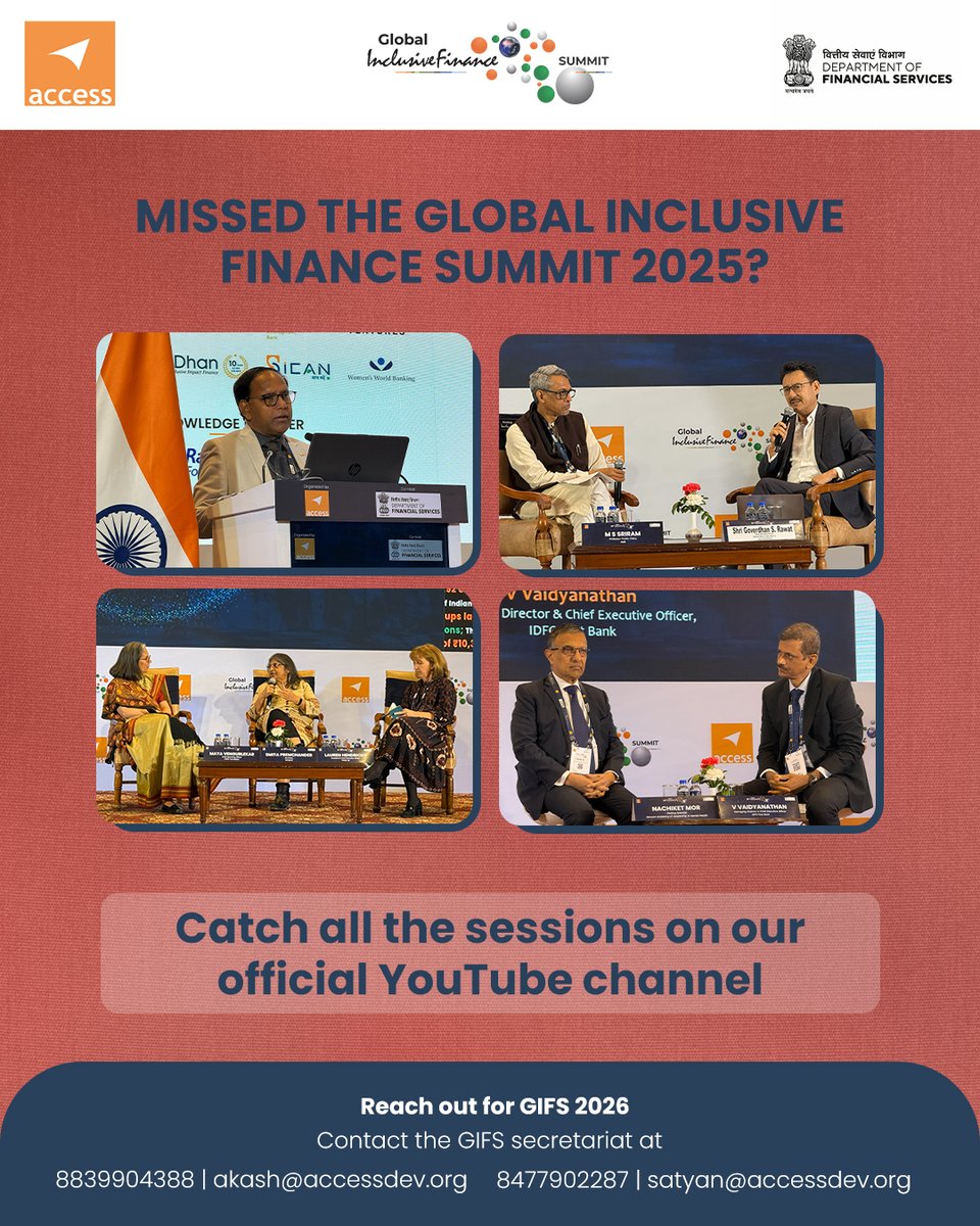 IFISummit's tweet photo. Missed the 22nd Global Inclusive Finance Summit 2025?
All sessions from the two-day event are now available on our official YouTube channel.

Catch up on key discussions shaping the future of inclusive finance-https://t.co/uf7xPsoMQ0 https://t.co/46dbWiqq89
