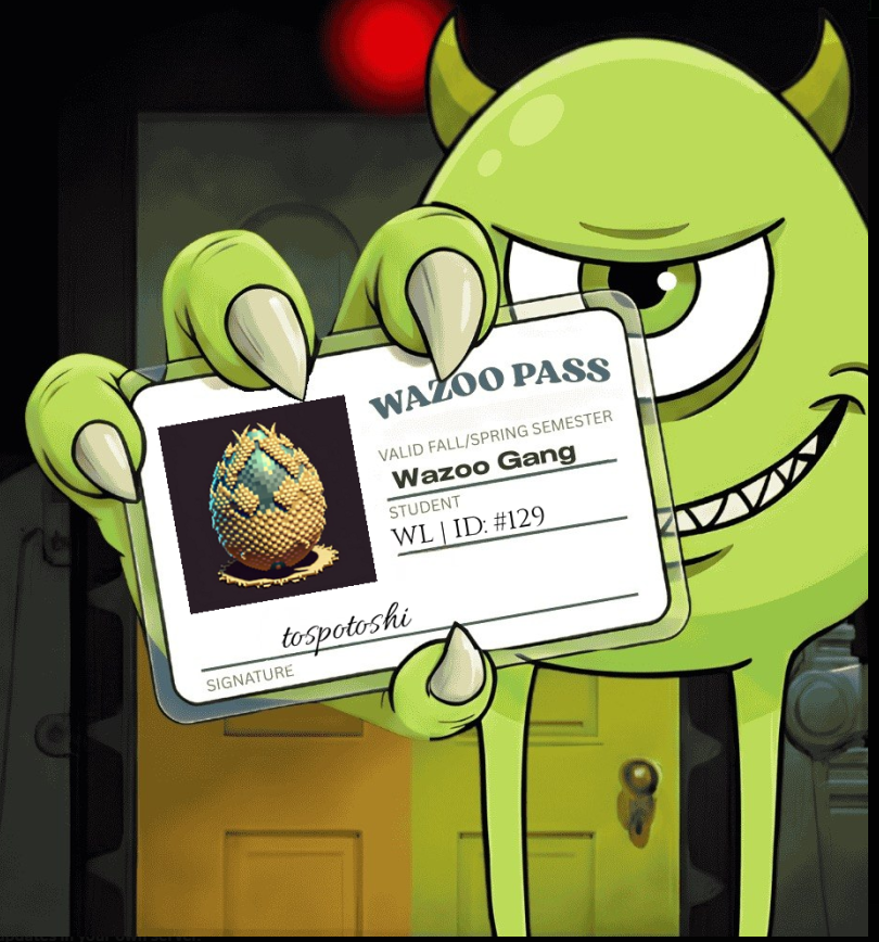 Just generated my Wazoo Pass ID: #129 🎟️
Role: WL

Join the gang 👀🔥
DC : discord.com/invite/wazooga…
X : <a href="/WazooGangg/">Wazoo Gang</a>