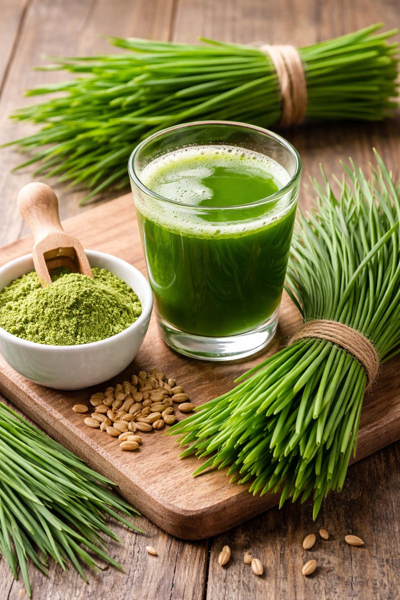 Wheatgrass गेहूं के पौधे की शुरुआती हरी पत्तियाँ होती हैं 🌱
जब गेहूं 7–10 दिन का होता है, उसी स्टेज पर उसे wheatgrass कहते हैं।