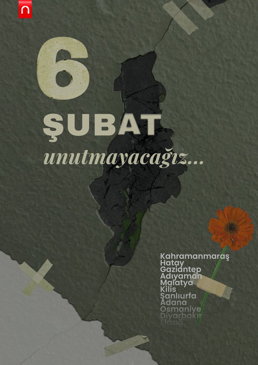 animderihl's tweet photo. 6 ŞUBAT…

Asrın felaketinde kaybettiğimiz canlarımızı rahmetle yad ediyor, acımızı ilk günkü gibi hissediyoruz.

Kahramanmaraş
Adana
Adıyaman
Diyarbakır
Elazığ
Gaziantep
Hatay
Kilis
Malatya
Osmaniye
Şanlıurfa

Unutmadık.

#deprem #afet #türkiye https://t.co/jOp4uehEzZ