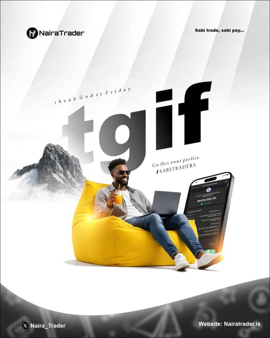 DON'T TRADE WITH A DEMO ACCOUNT DO THIS INSTEAD (PT3)
Another Friday to enjoy Naira trader 10% discount 

Naira trader prop ACCOUNT discount

Step1 :
register with this link👇

nairatrader.is/ref/125305

Step 2: 
Use EMEKA
As discount code at checkout out

Don't miss iT