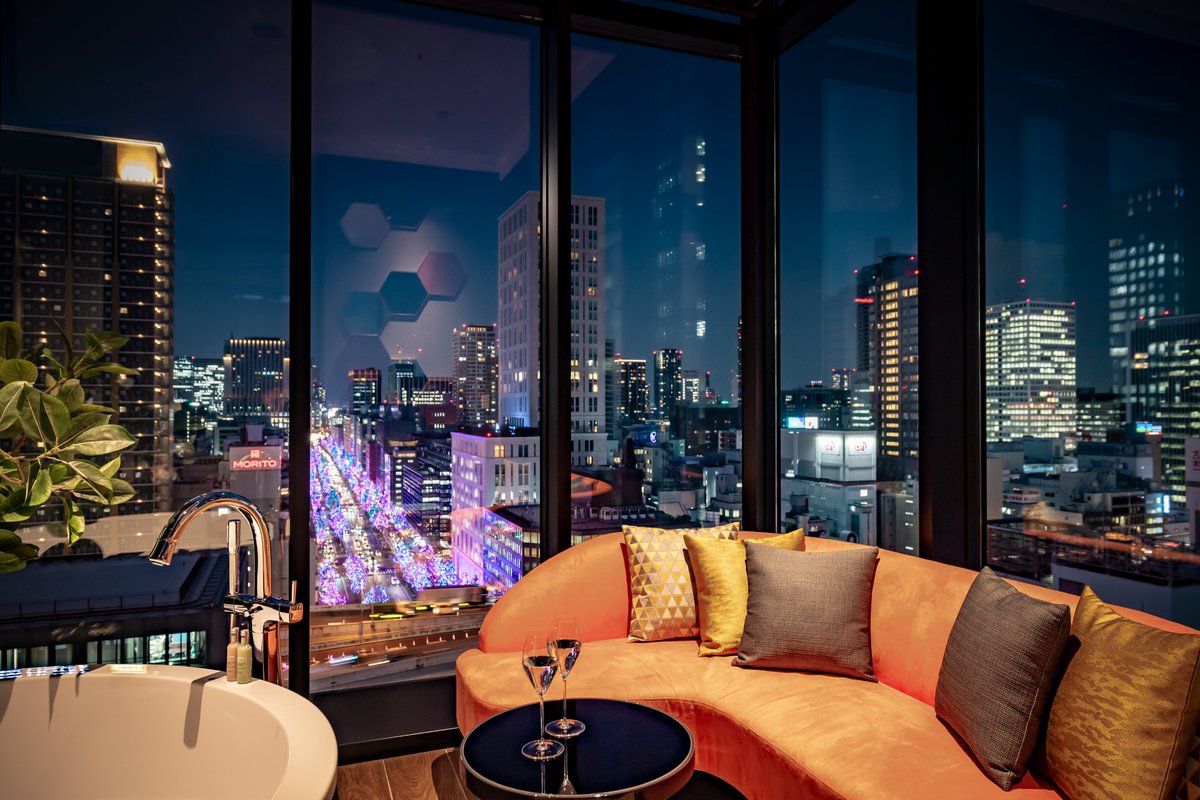 Osaka_Tabilog's tweet image. ／
大阪観光局【公式】X　
全6回 #プレゼントキャンペーン🎉
＼

第2弾は...
✨《宿泊券》大阪エクセルホテル東急 ペア1泊朝食付✨
を抽選で3名様にプレゼント🎁

バスタブに浸かりながら御堂筋の夜景を眺める、
プライベート感溢れるひとときをお楽しみください🛁⭐

⏬応募方法⏬
①@Osaka_Tabilog…