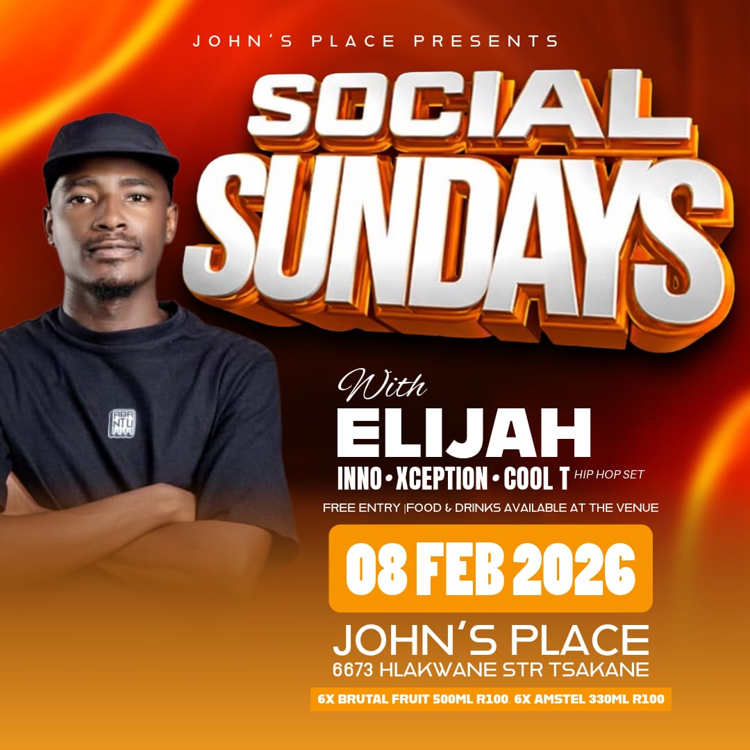 Weekend Movements 🏀🚀🛩

Fri: News Cafe - Emperors Palace 
Sun: John's Place - Tsakane 

#ElijahSeason #2026Tour