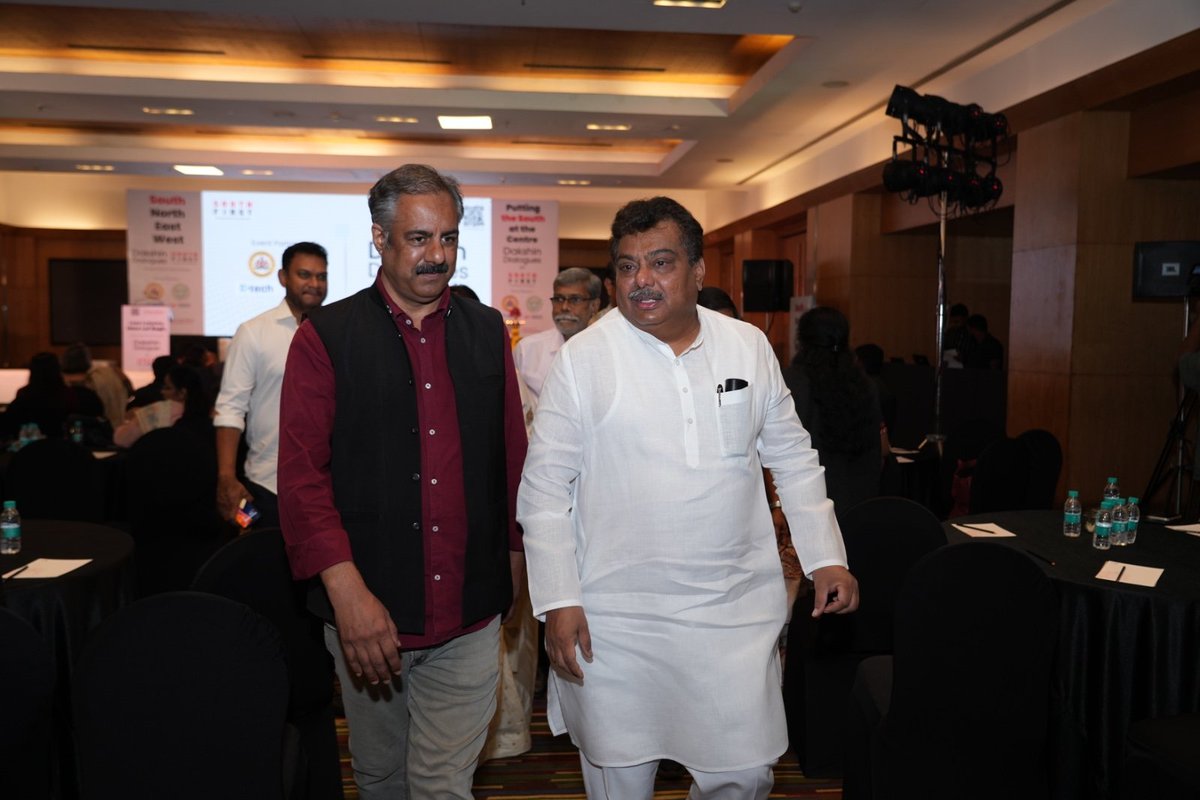 path2shah's tweet photo. It was a pleasure to attend the #DakshinDialogue organized by #SouthFirst. The discussions featured leaders such as M.B. Patil, Krishna Byregowda, Priyank Kharge and Arvind Bellad and what stood out was that it wasn’t the usual political slugfest. Instead, it was a thoughtful and detailed analysis of #Karnataka’s current issues and developmental challenges.  

When it came to understanding schemes like #MGNREGA and #VBGRAMG, there could be no better guide than L.K. Atheek, who explained the fundamentals with great clarity.  

A heartfelt thanks to Anusha Ravi and the South First team for inviting me to be part of this engaging dialogue.  
@anusharavi10 @TheSouthfirst @lkatheeq @MBPatil @PriyankKharge