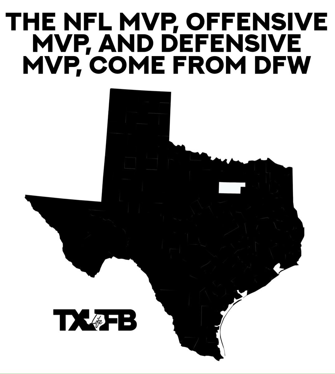 DFW SWEEP: All three major award winners at the 2026 NFL Honors, came from just three counties: Rockwall, Dallas, and Tarrant. For comparison, the United States has 3,143 counties