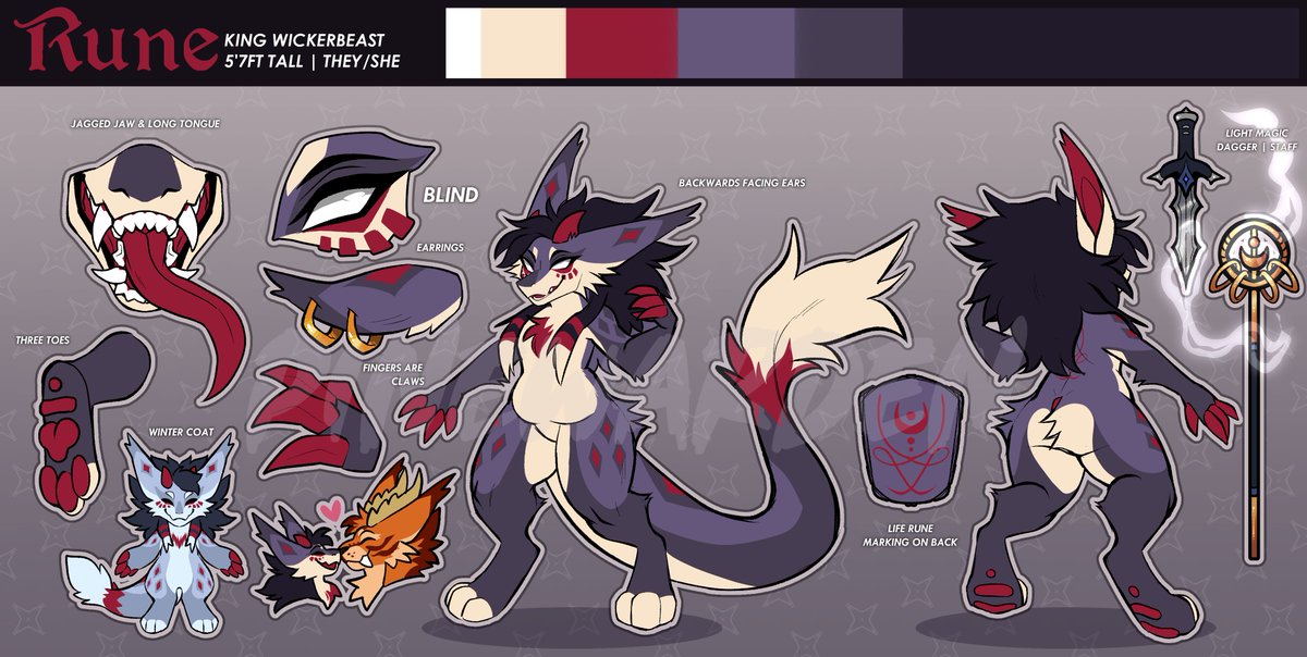 New ref of my wickerbeast sona, Rune! ❤️