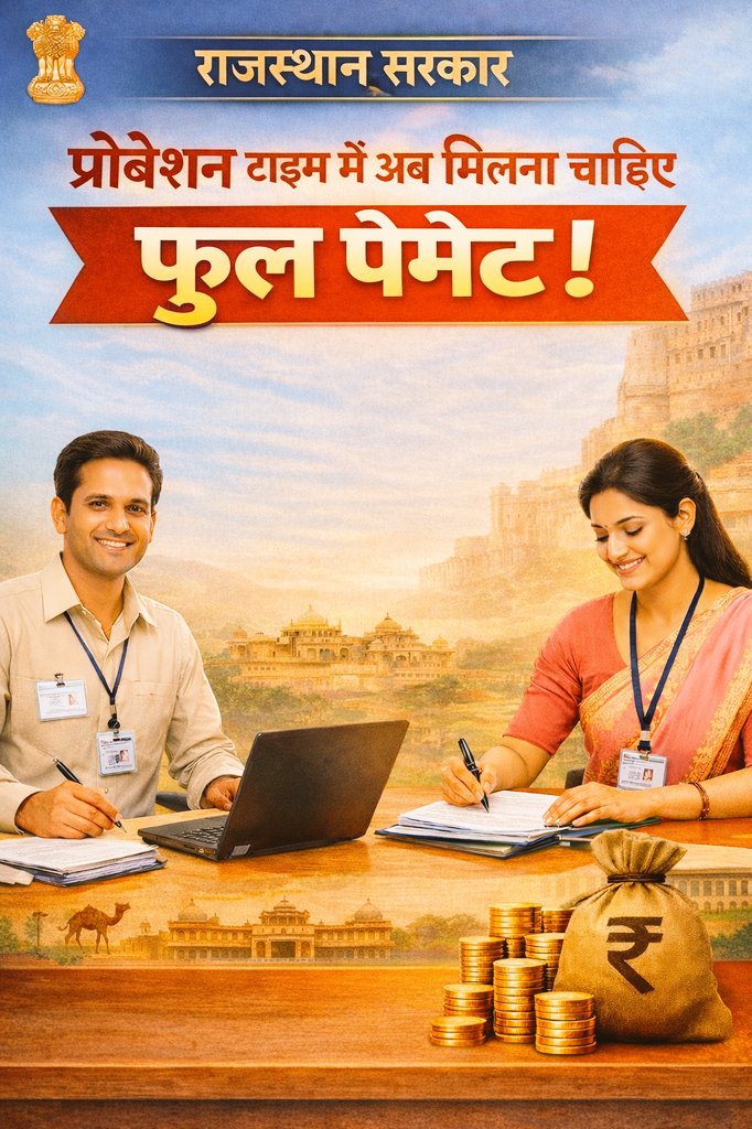 #प्रोबेशन_मेरे_पूर्ण_वेतन  <a href="/rajeduofficial/">Dept of Education, Rajasthan</a> <a href="/RajGovOfficial/">Government of Rajasthan</a> <a href="/RPSC1/">RPSC, Ajmer</a> 
 <a href="/BhajanlalBjp/">Bhajanlal Sharma</a> <a href="/KumariDiya/">Diya Kumari</a> <a href="/VasundharaBJP/">Vasundhara Raje</a> <a href="/DrKirodilalBJP/">Dr. Kirodi Lal Meena</a> <a href="/HANUMANKISAN/">HANUMAN KISAN</a> <a href="/alokrajRSSB/">Alok Raj</a> <a href="/Radhemahwa/">Radhe Meena</a> <a href="/LDCsangh/">LDC संघ राजस्थान</a> <a href="/RajCMO/">CMO Rajasthan</a> <a href="/Vikash_PinkuNKT/">VIKASH JAKHAR नीम का थाना 🇮🇳</a>