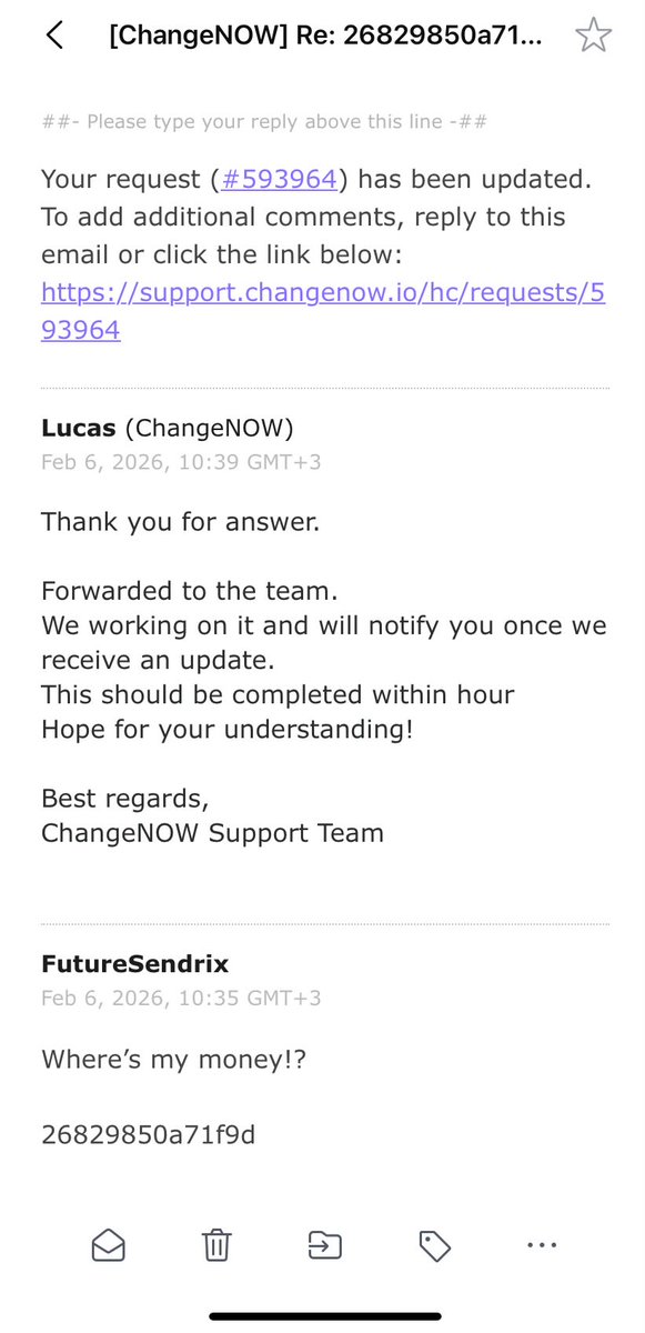 FutureSendrix's tweet photo. @ChangeNOW_io I won’t my money https://t.co/FLdFXTXl1p