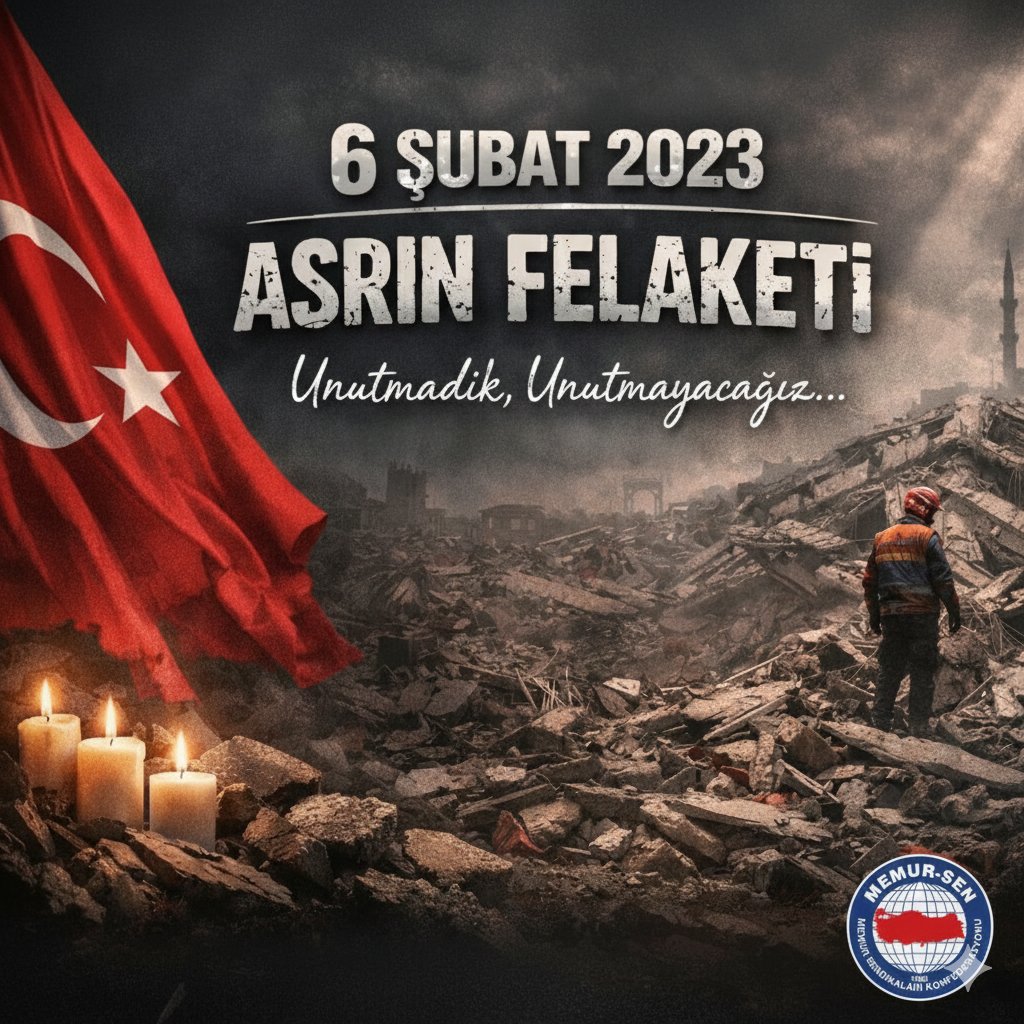 Unutmadık, Unutmayacağız! 
Asrın felaketinde canlarını yitirenlere Allah'tan rahmet, geride kalanlarla sabırlar dileriz. 
Yüce Allah'tan temennimiz bir daha böyle acıları yaşatmasın, devletimiz ilelebet var olsun. 
#6ŞubatDepremi
#AsrınFelaketi