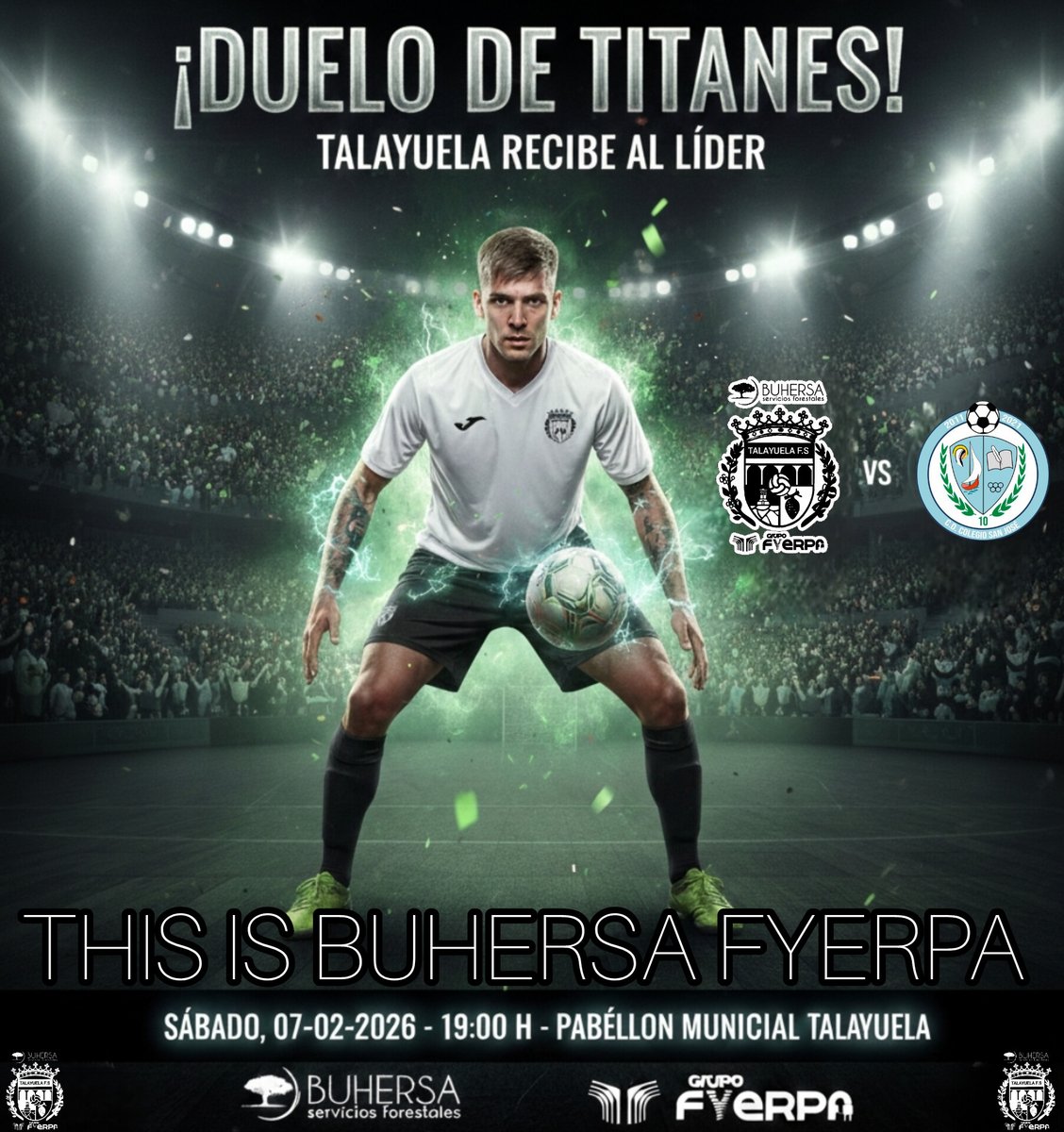 JUNTOS SOMOS IMPARABLES 💪✨
​El líder viene a nuestra casa, pero nosotros tenemos el arma más poderosa: NUESTRA AFICIÓN. 🥁🙌​El sábado a las 19:00h,  Vamos a demostrar por qué es tan difícil ganar en Talayuela.
​¡Te esperamos! 🤍🖤