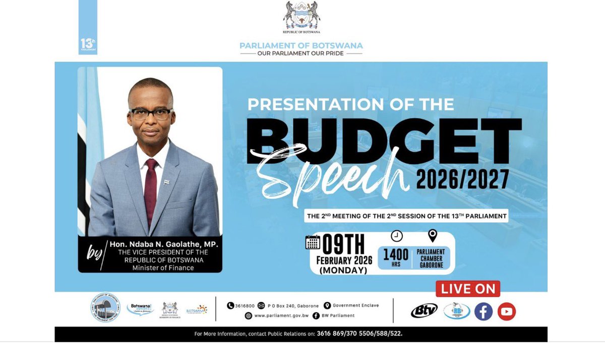 Youth_TJN's tweet photo. 🎙️| Next week, the Vice President of the Republic of Botswana 🇧🇼 & the Minister of Finance, Hon. Ndaba N. Gaolathe, will present the FY 2026/27 Budget Speech. 

Have you intercated with the #OpenBudgetSurvey highlights on Botswana❓

In our pre-budget consultative meetings, hosted alongside @BotswanaWatch, Mr. Robert Letsasi highlighted that strengthening all three dimensions (#transparency, meaningful #citizenengagement & #independentoversight) is essential for a more accountable & people-responsive budget. 

As young Batswana, here are some key questions for you; 

1️⃣ When you look at the national budget, what do you think should be prioritized❓

2️⃣ Does the national budget truly reflect your #livedrealities & is it anchored on the principle of intergenerational equity❓

Let us know in the comment section below👇🏾