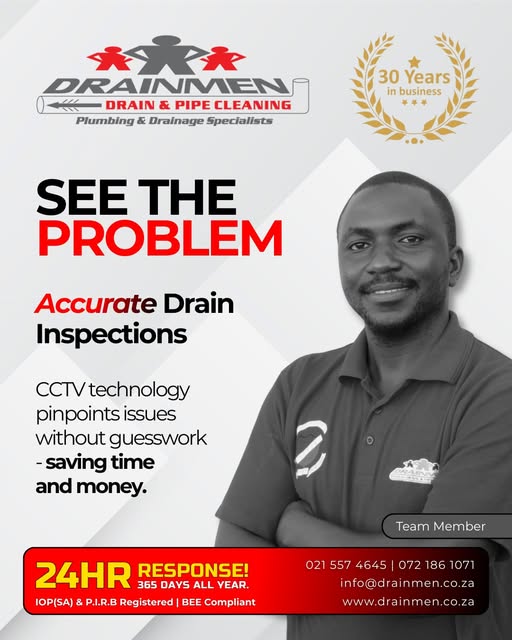 DrainmenRSA's tweet photo. Advanced CCTV inspections pinpoint drain issues without guesswork — saving time and money in Cape Town &amp; Joburg.
021 557 4645 | 072 186 1071
info@drainmen.co.za
https://t.co/cjpM7S1uiu
#CCTVDrainInspection #SmartSolutions #CapeTownPlumbing #JohannesburgServices #DrainCare https://t.co/7gNrtnojPh