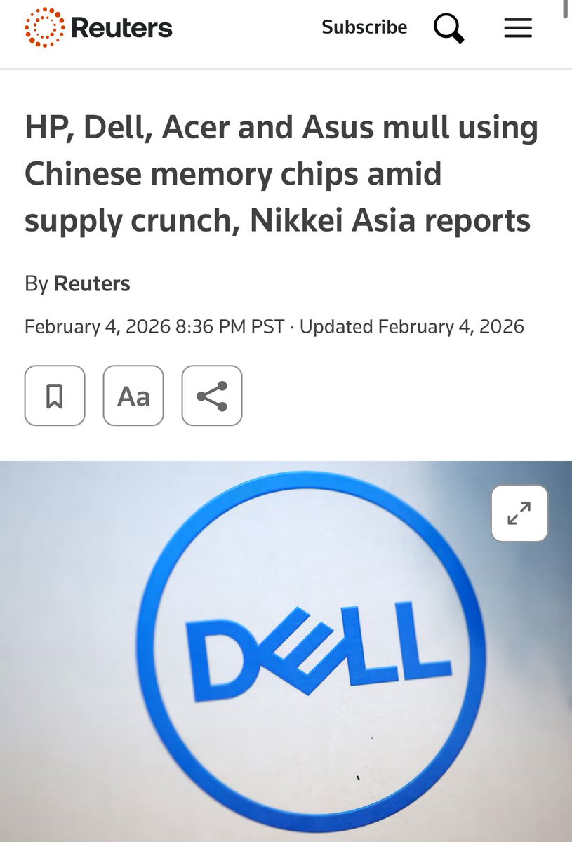thecyrusjanssen's tweet photo. Wow! Just a few years ago Biden passed laws to limit China’s access to advanced US chips in an effort to “contain China’s growth” 

Fast forward to today and some of the most important American tech companies are now thinking of using Chinese chips to meet demand as supply chains are experiencing difficulty 

Amazing how fast things change in just a few short years 👇