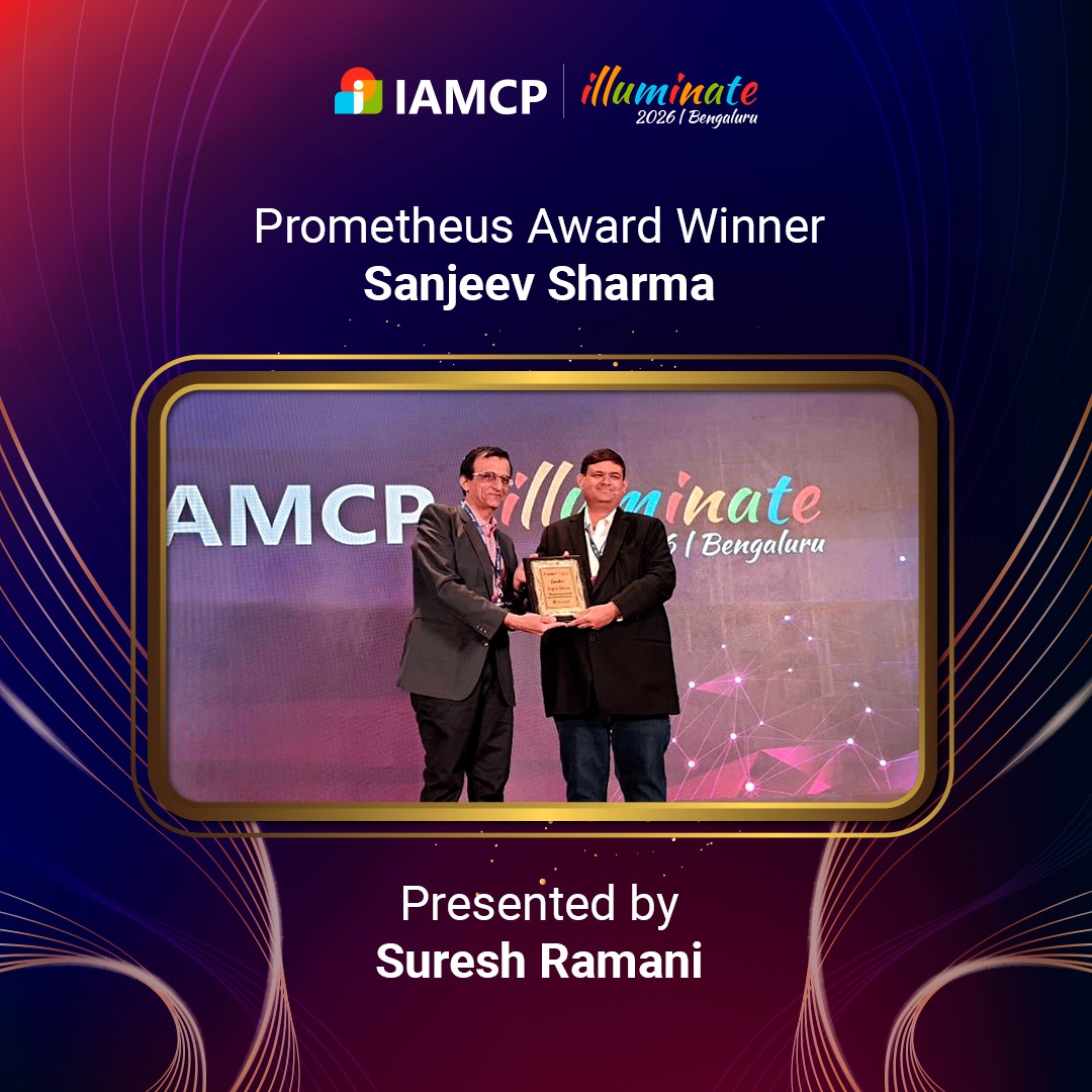 IamcpIndia's tweet photo. Congratulations to Sanjeev Sharma, #PrometheusAward winner at IAMCP Illuminate 2026! ๐
Honoring visionary leadership that accelerates partner success.
Presented by Suresh Ramani. ๐
#IAMCPIlluminate2026 #IAMCPIndia #IAMCP #Microsoft #MSPartner #ConnectLearnGrow https://t.co/WGy6bGQwhR