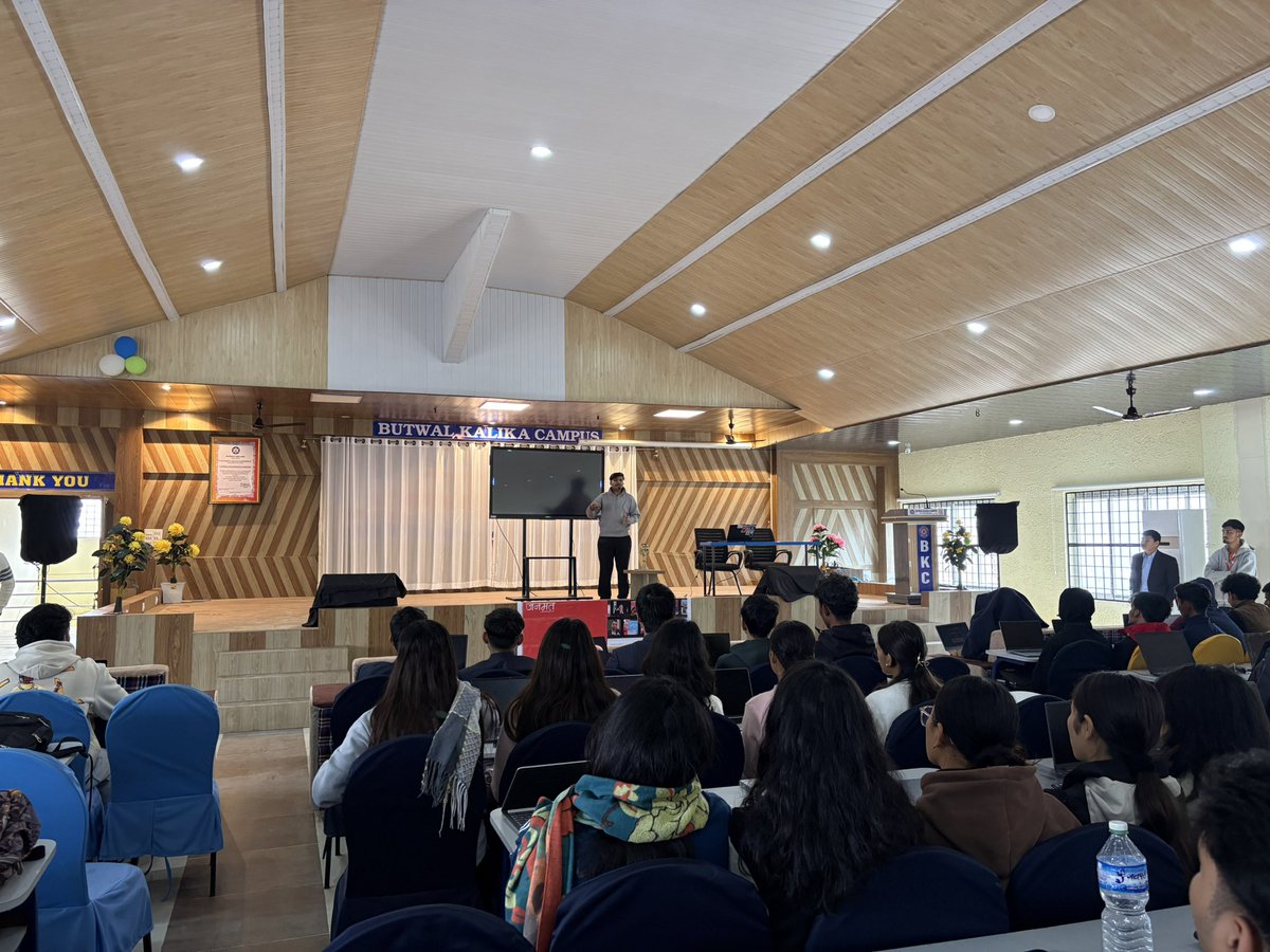 SuperteamNPL's tweet photo. The final stop of the Superteam Nepal University Tour is here ft. Butwal! 

160+ students, devs, designers, and builders have already checked in.

If you’re here, drop a gm below 👇 https://t.co/a5kiDzVOSs