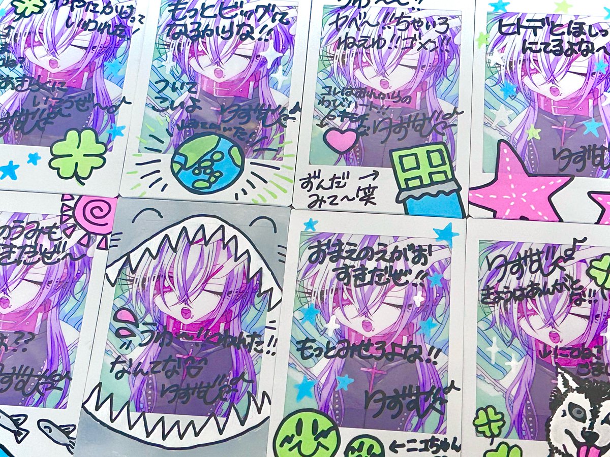 #COMITIA155 で頒布予定のグッズ🩵💚

☑️推しきゅん♥チェキ あんのうん ver.

デコは全て手描きの一点もの🌟当日の出会いをお楽しみに❕なチェキです🩵💚
本当のチェキフィルムを使用していてアイドルの実在感マシマシですよ♪

【 東6ホ〜ル た42a 】にてお迎え可能です❕お待ちしております🍀*゜