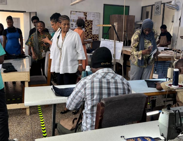 GhaCIC's tweet photo. We welcomed H.E. Myriam M., Canadian Ambassador to Ghana, to visit GCIC women-led alumni @ChristieBrownCL, @miss__lima and @SkinGourmet, showcasing climate-smart innovation and sustainable growth powered by the @CanHCGhana - funded SURGE programme.   

https://t.co/V75RyZX0EW https://t.co/ftl3iCcQbN